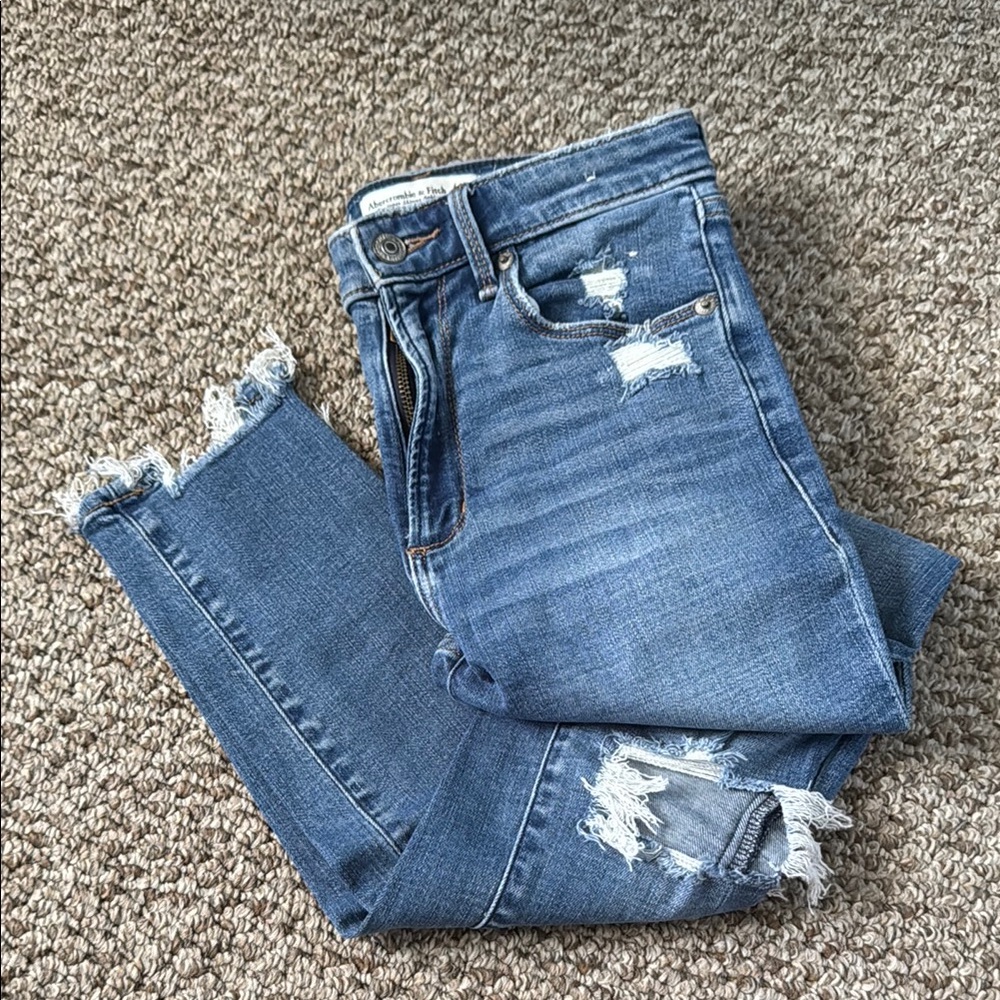 Abercrombie & Fitch Blue Skinny Jeans Distressed